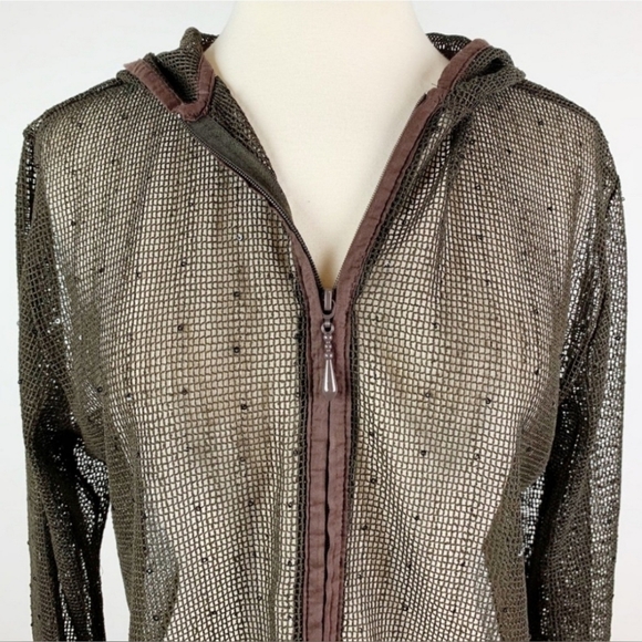 Pacific Cove women's swim coverup brown mesh sequins size M - Picture 8 of 11